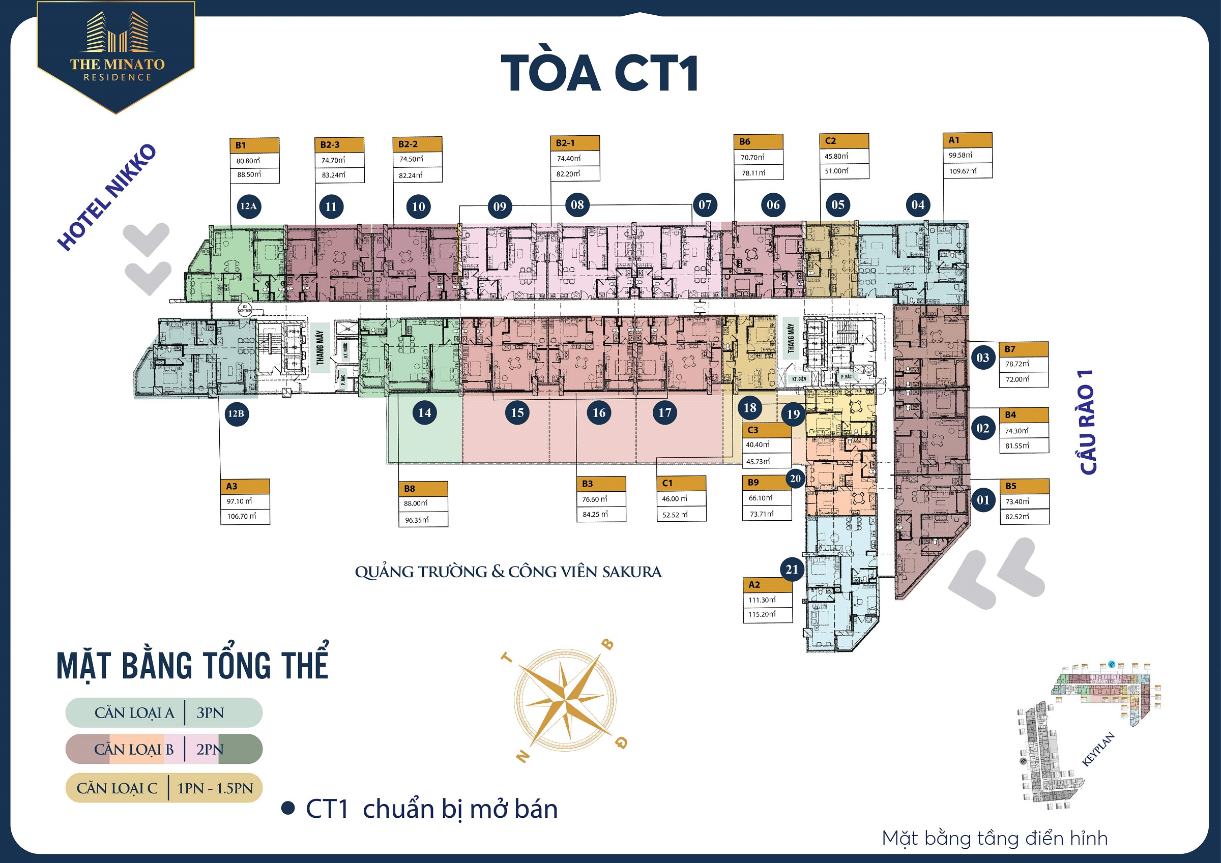 Mặt bằng tầng CT1 chung cư Minato Hải Phòng