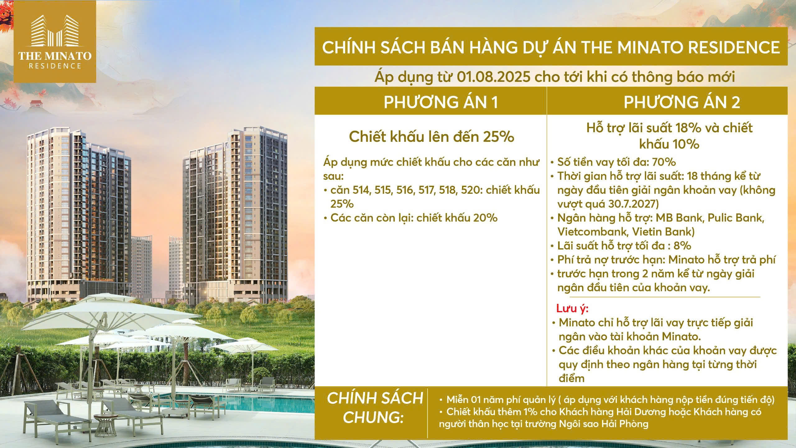 Chính sách bán hàng The Minato Residence Tháng 8 2025
