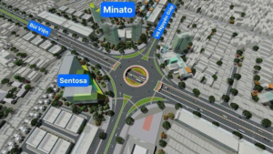 Nút giao khác cấp tại Bùi Viện và Võ Nguyên Giáp Hải Phòng