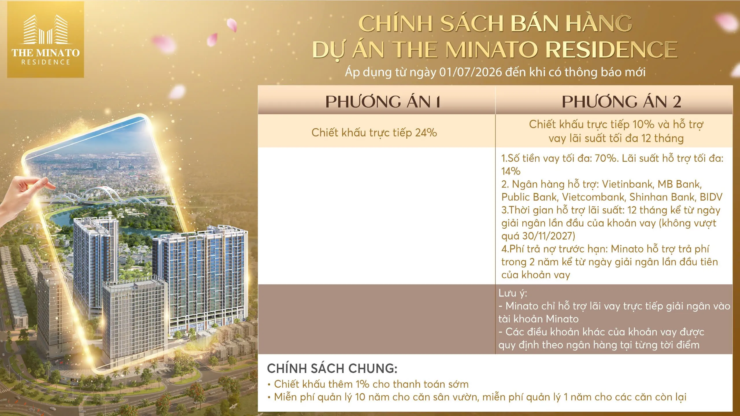 Chính sách bán hàng chung cư Minato Hải Phòng Tháng 6 năm 2026